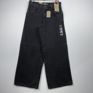 Levi's Women‎ '94 Baggy Wide Leg Relaxed Fit Mid Rise Zip Fly Jeans 25x31 Black
